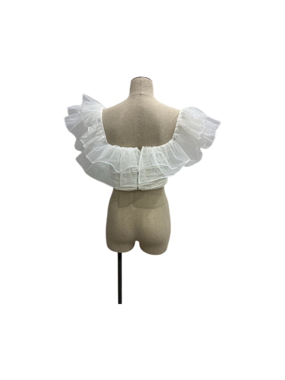 Altar'd State White Ruffle Off-Shoulder Crop Top - Picture 2 of 4